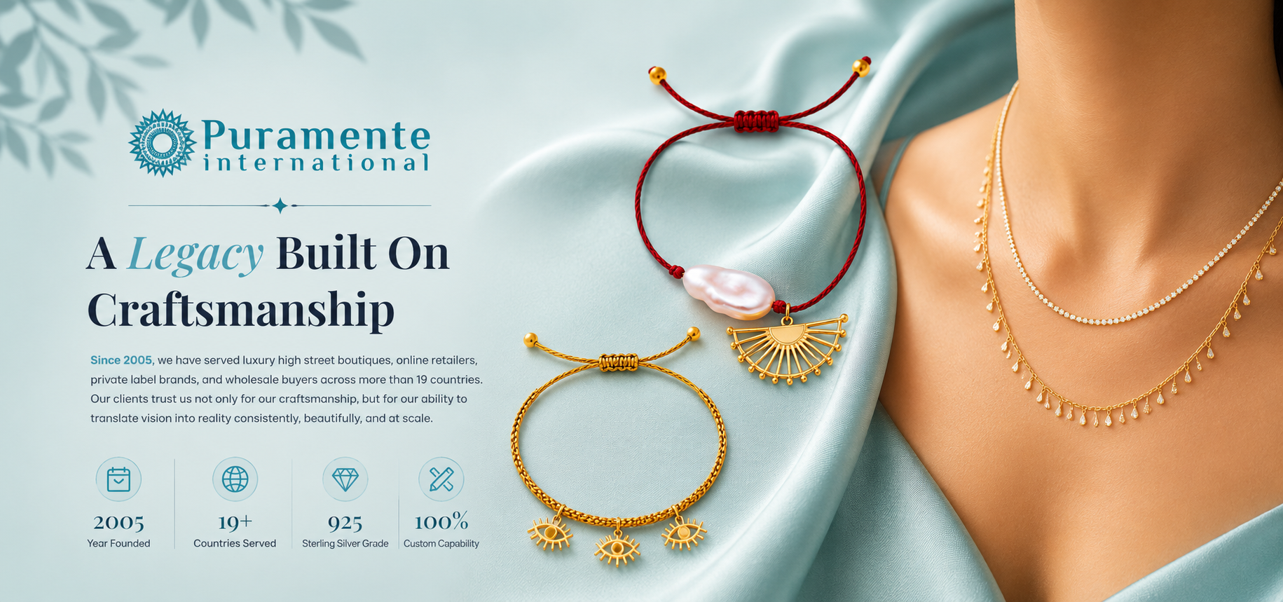 Fashion jewelry modeled on neck